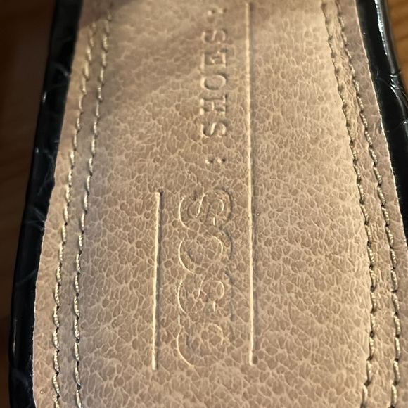 ASOS DESIGN vegan leather ballet flats w/metal bamboo ring in black croc size 5 - Picture 6 of 10